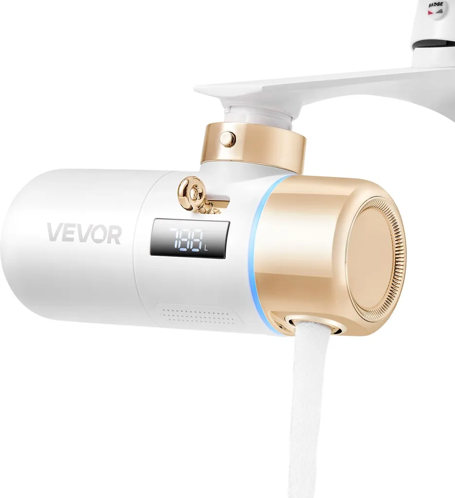 VEVOR Filtro Acqua Rubinetto Micro-Nano Bolle Skincare Oro Bianco