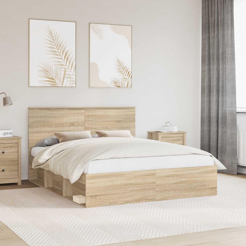 "Schlussverkauf" Doppelbett - Bettgestell 2 PLACES - Sonoma 160x200 cm Massives Kiefernholz C4729