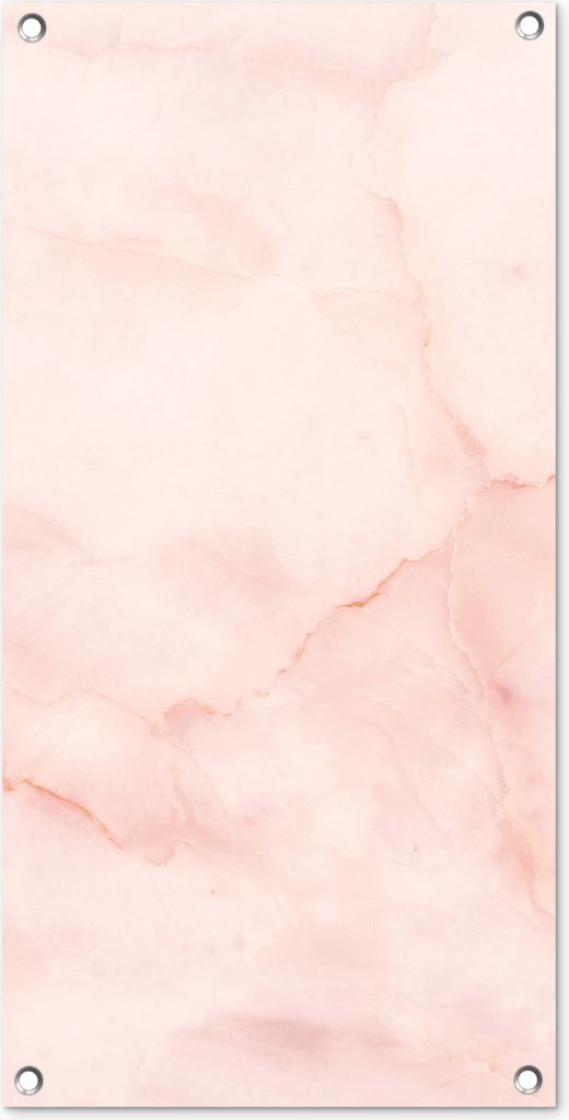 MuchoWow 40x80 cm Outdoor-Poster Gartendeko Sichtschutz Garten Poster für den Garten Marmor - Rosa - Linie