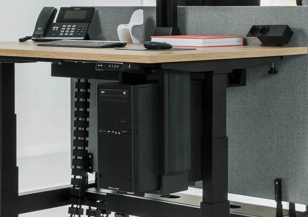 Support PC sous Table pour Éviter la Poussière - Support Suspendu Noir