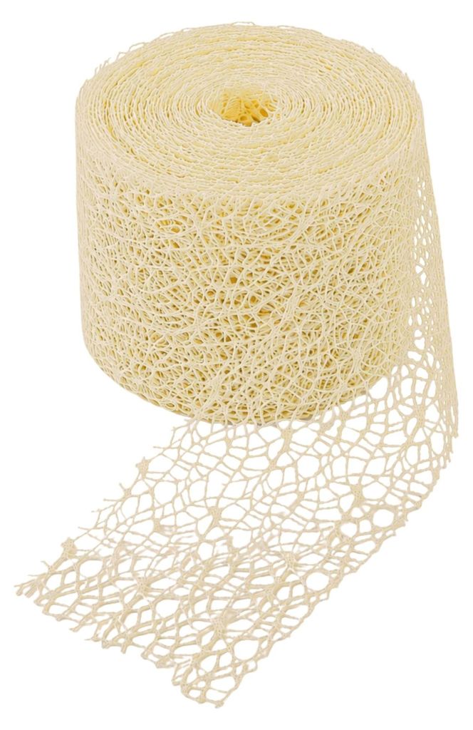 G.schmückt Tischband 25m Rolle, Tischläufer Dekoband zuschneidbar, Dekorative Tischdeko Buttermilk 15cm