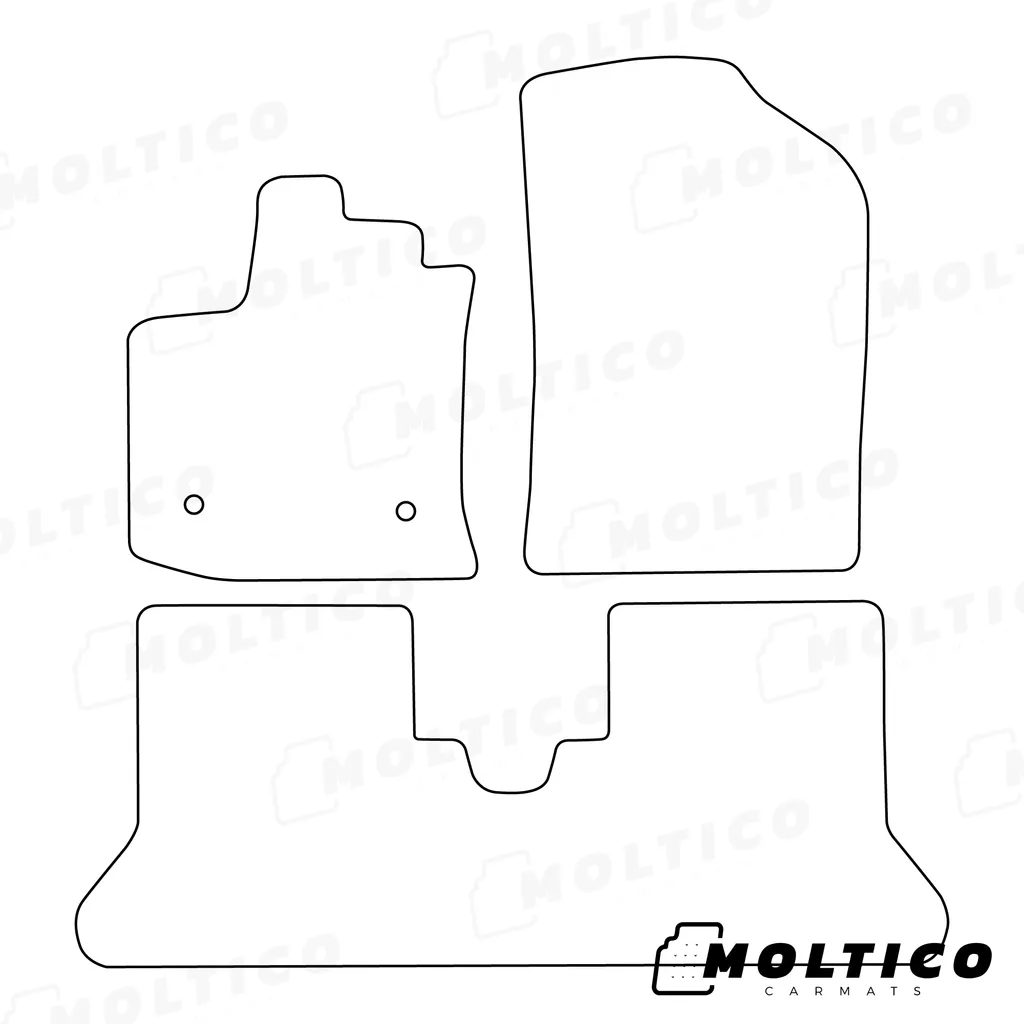 tappetini moto-MOLTICO tappetini auto velours tappetini auto neri set 3 pezzi adatto per Dacia Dokker dal 2012 (nero - cuciture decorative) - 2