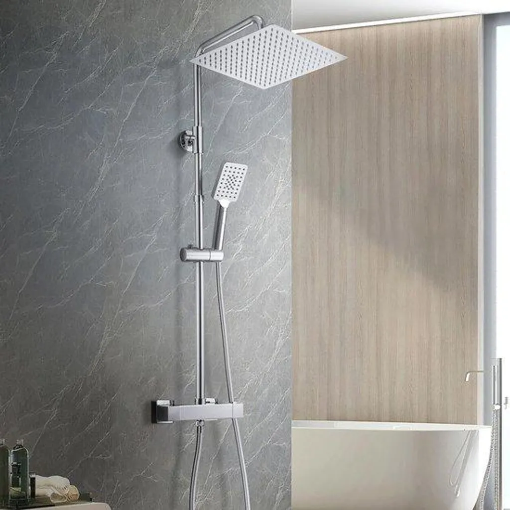 Kit de douche thermostatique XXL anti-calcaire en acier inox durable
