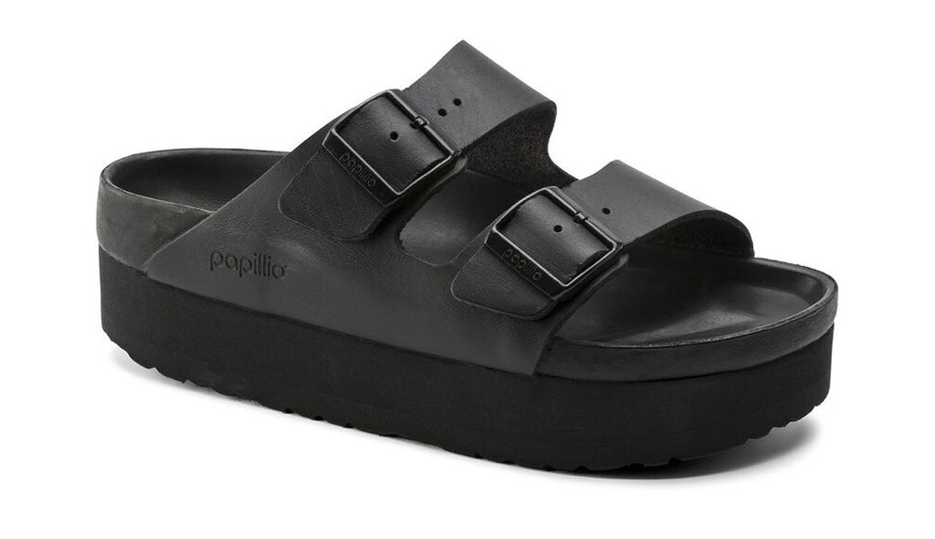 Birkenstock Papillio Arizona Leder Schwarz Schmale Produktbild 