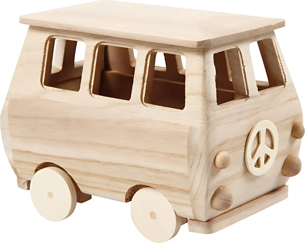 Affare! Mini Bus Legno Grezzo 17x10x13 cm Creativ Company Art. 56113