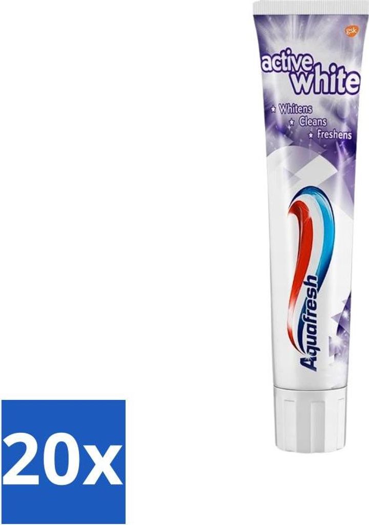 Aquafresh Zahnpasta – Whitening – Strahlend weiße Zähne – 100 ml - Vorteilspack - 20 Stücke