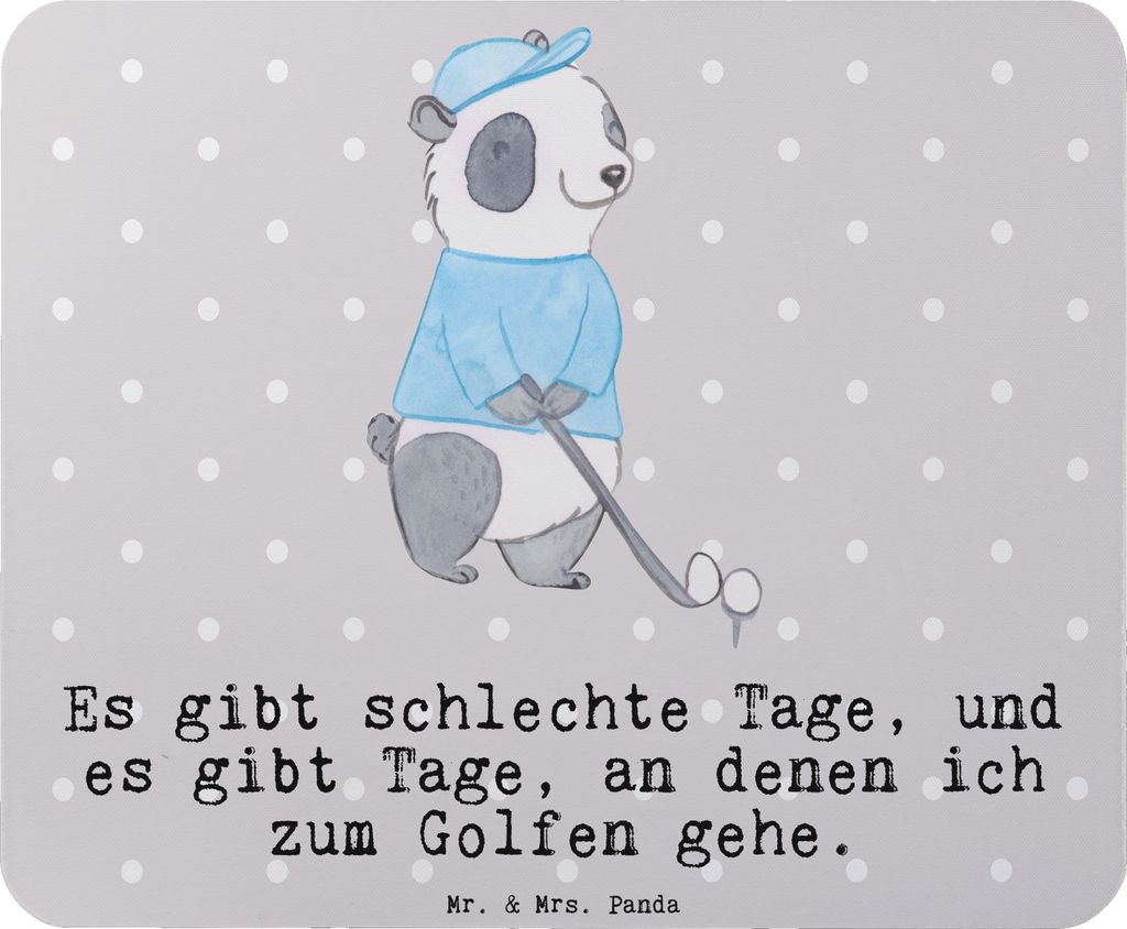 Mr. & Mrs. Panda Mouse Pad Panda Golfen - Grau Pastell - Geschenk, Mousepad, Golf Verein, computer mauspad, laptop, Golfturnier, mousematte, spiele...