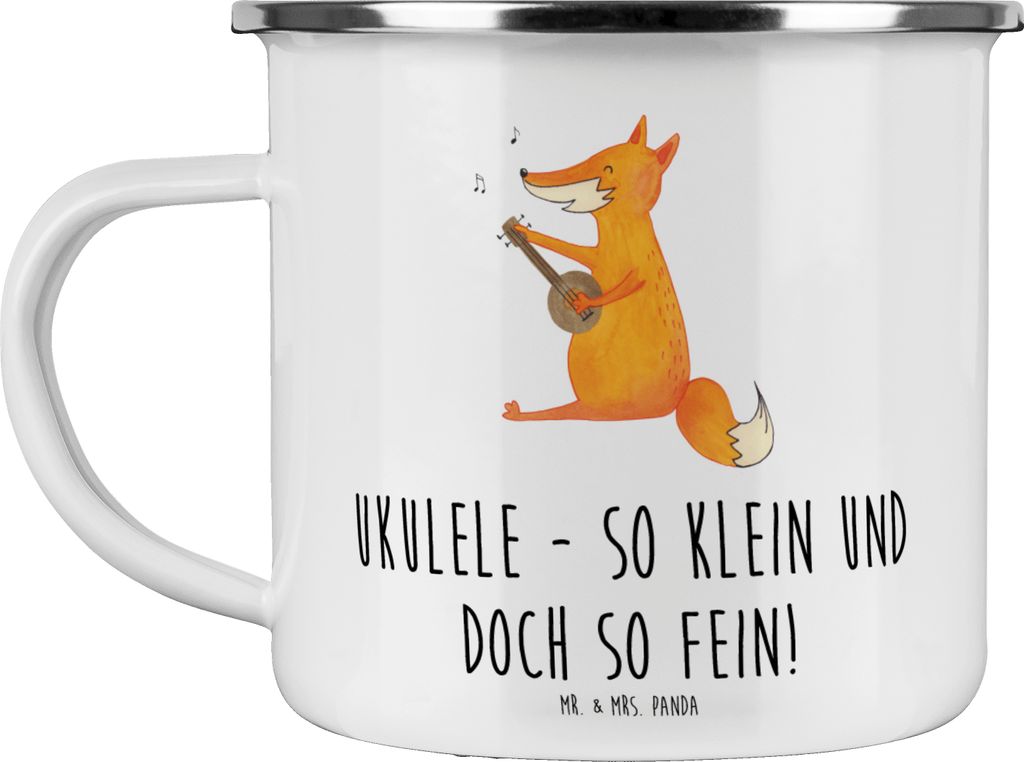 Mr. & Mrs. Panda Teetasse Zauberhafte Ukulele - Weiß - Geschenk, Haferl, Musik, Spaß, Lieder, Musikinstrument, Lernen, Emaille Becher, Kaffeepott...