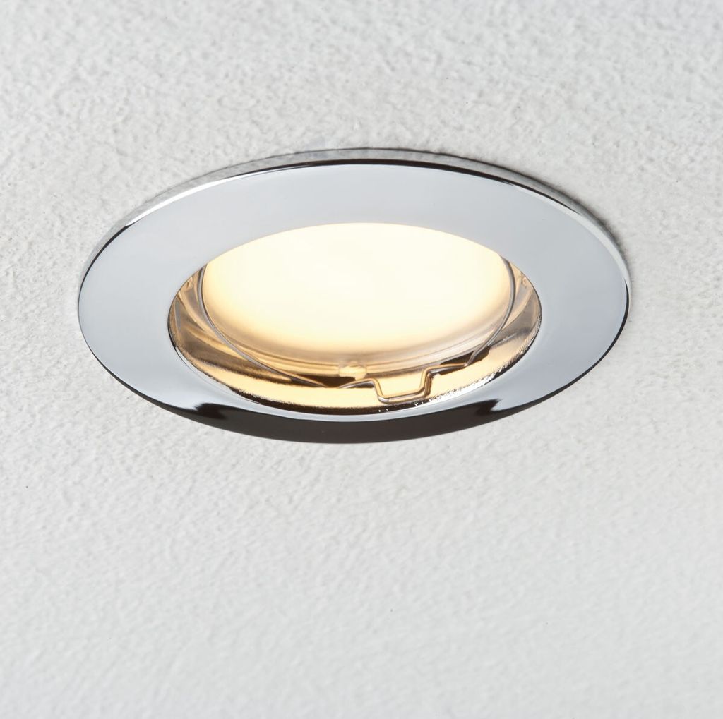 Paulmann Premium Einbauleuchten Set starr Sparlampe 3x11W 230V GU10 51mm Chrom/Alu Zink