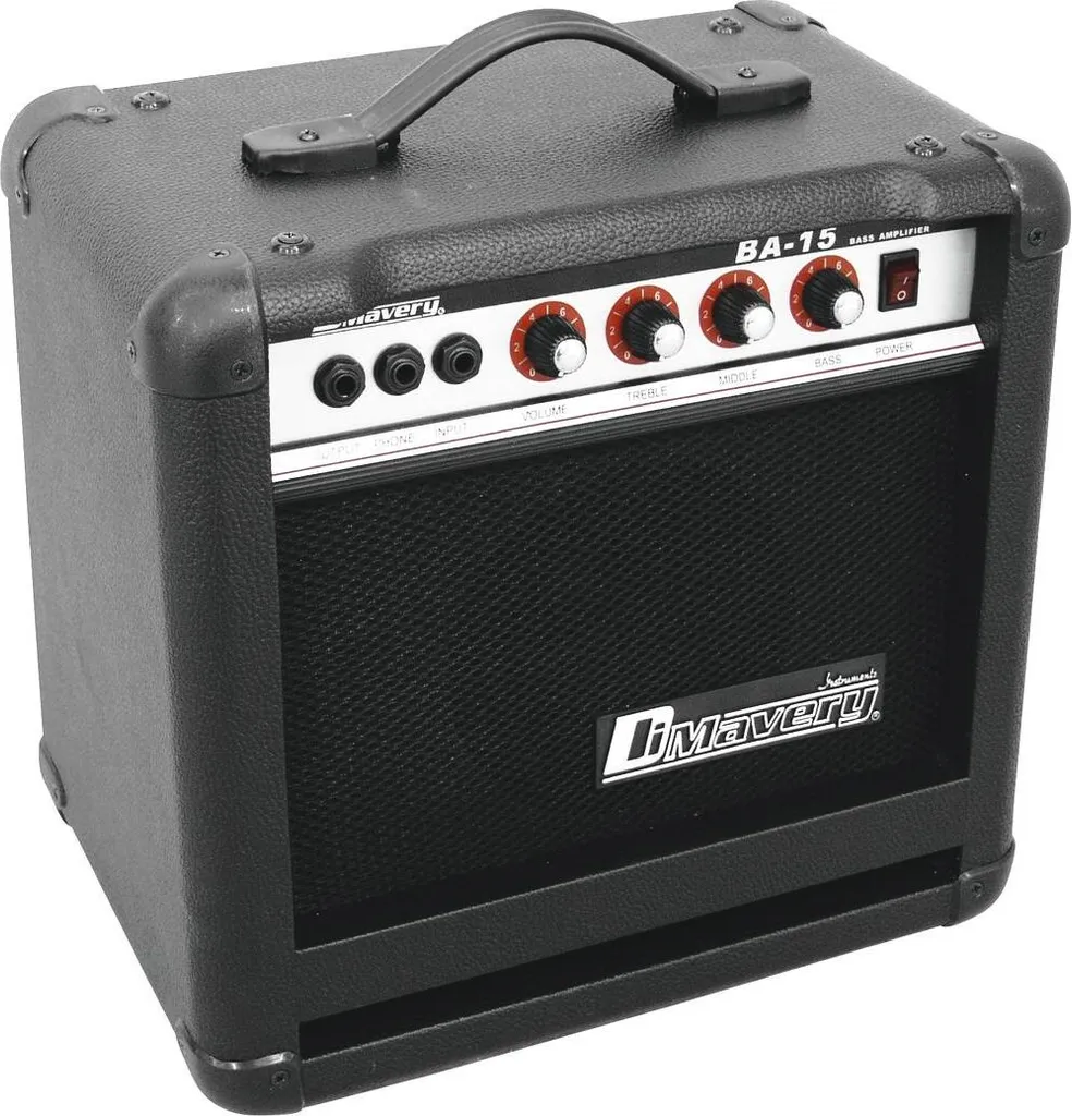 DIMAVERY BA-15 Amplificateur basse 15W noir (26363005) pour débutant