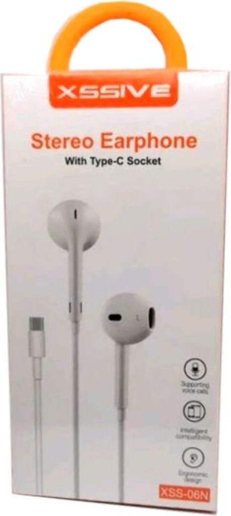 COFI In-Ear Kopfhörer Typ-C Headset mit Mikrofon USB-C Anschluss kompatibel mit Smartphones Weiß