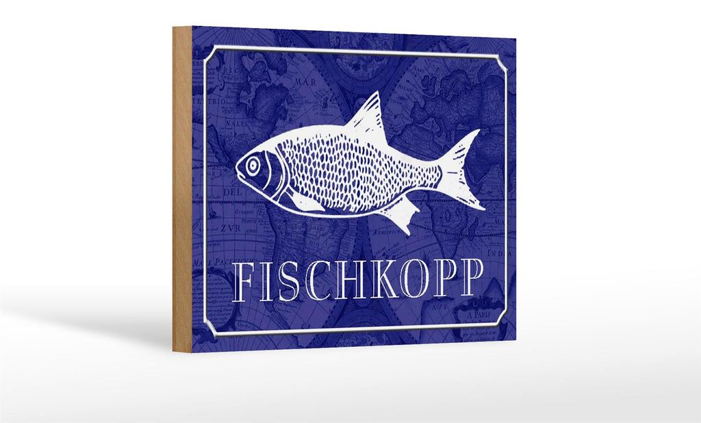 Holzschild Spruch 18x12cm Fischkopp Fisch Schild