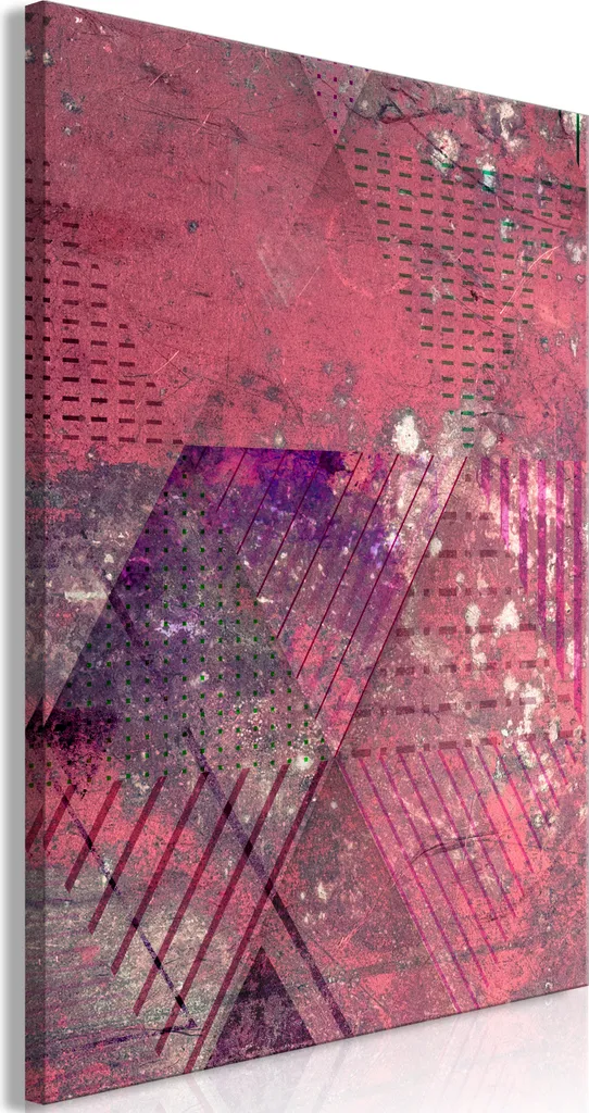 Arte Astratta Essenziale - Quadro su Tela Cremisi 40x60 per Ufficio