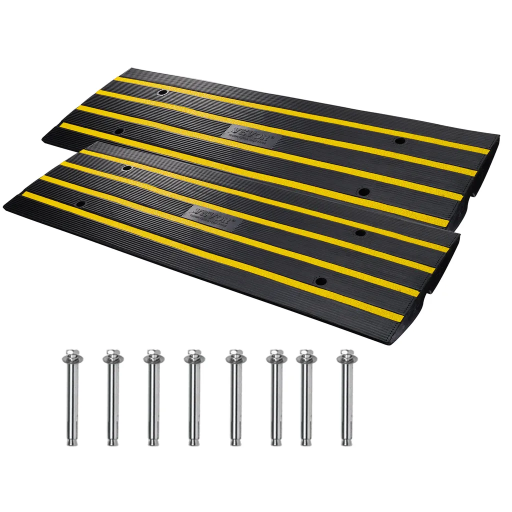 2x Rampa per Soglia VEVOR Gomma 15T - Rampa Carrabile 122x40,5x6,5 cm