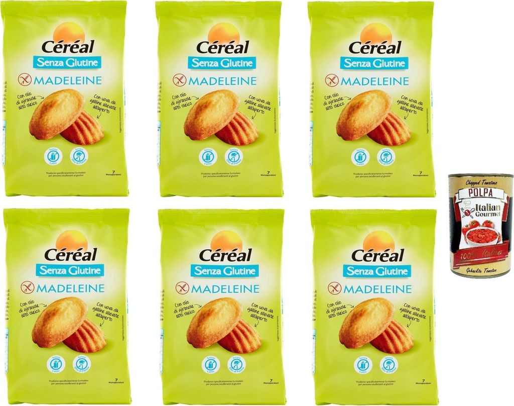 Céréal Madeleine senza glutine e senza latte, Glutenfrei und laktosefrei Snacks, Reduzierte Auswirkungen auf den Blutzucker – Ohne Palmöl oder...