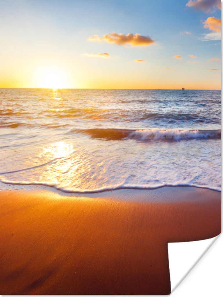MuchoWow Poster Strand - Meer - Sonne - Horizont 30x40 cm - Wandplakat - Poster Kinderzimmer