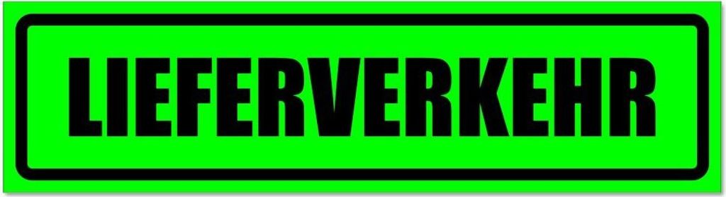 Kiwistar - Autoaufkleber - Grün - Schwarz - 30 x 8 cm - Lieferverkehr invertiert - Hinweis Aufkleber Sticker für Auto, Kfz, Fahrrad, PKW, LKW