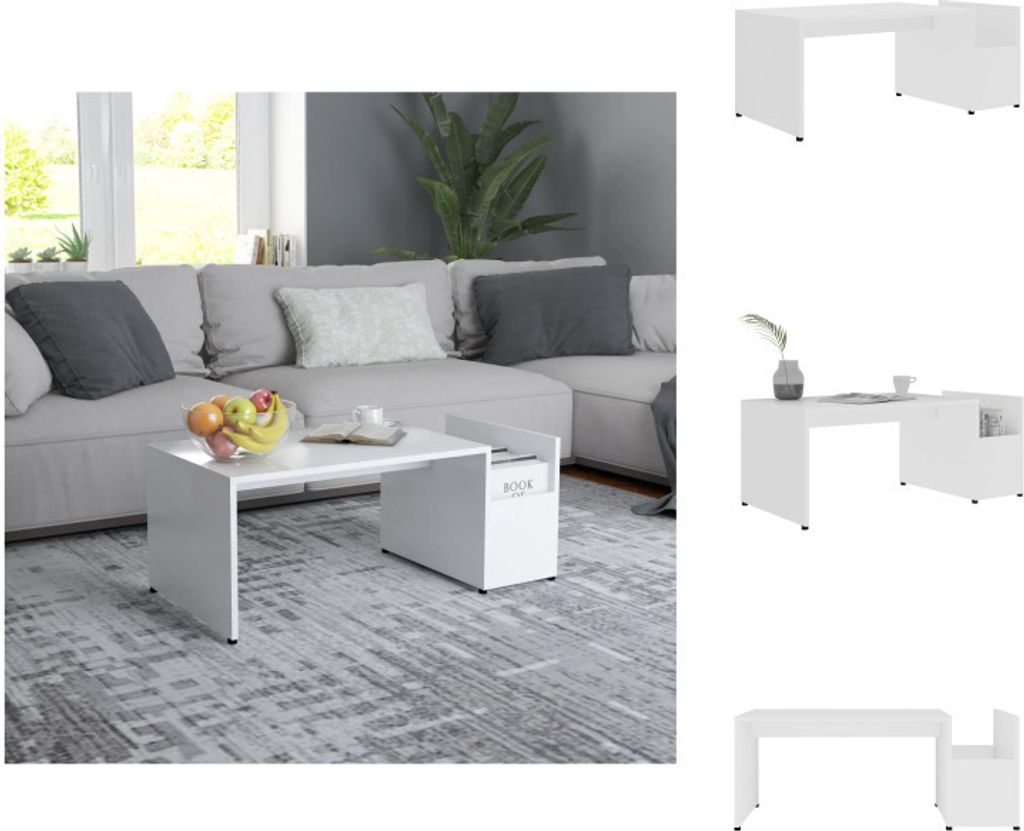 vidaXL Couchtisch Weiß 90x45x35 cm Holzwerkstoff - Couchtische