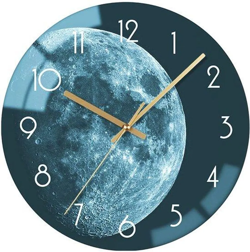 Horloge à quartz motif terre 30 cm avec cadran haute définition durable