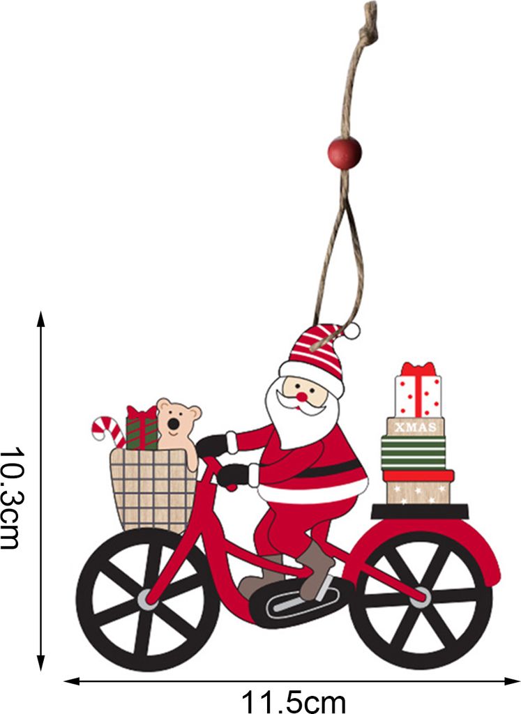 Weihnachtsanhänger, Schneemann, Weihnachtsmann, Elchform, Holzdekoration zum Aufhängen für den Weihnachtsbaum, festliche Heimdekoration