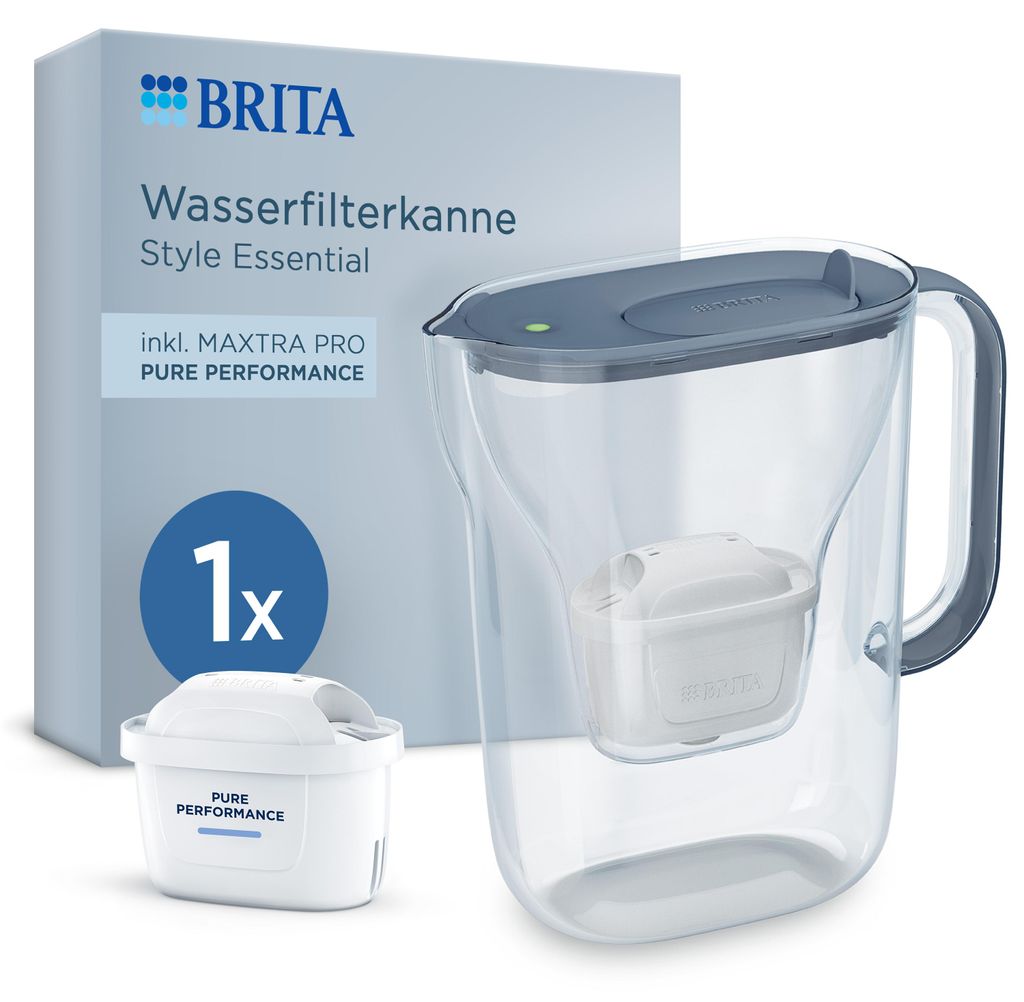 BRITA Wasserfilter-Kanne MAXTRA Style Essential blau, 1x Produktbild  KI-generiertes Bild