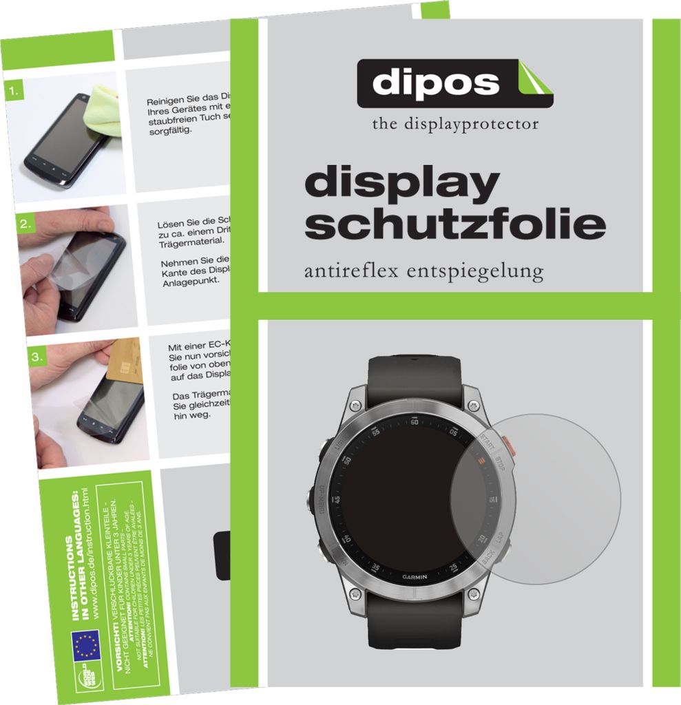 6x Schutzfolie für Garmin Epix Gen 2 matt Displayschutzfolie Folie Display Schutz dipos