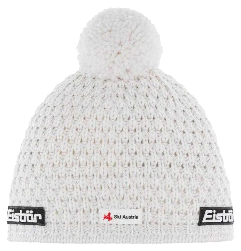 Bonnet de Sport d'Hiver Femme Blanc à Pompon - Accessoire Trail PP9637