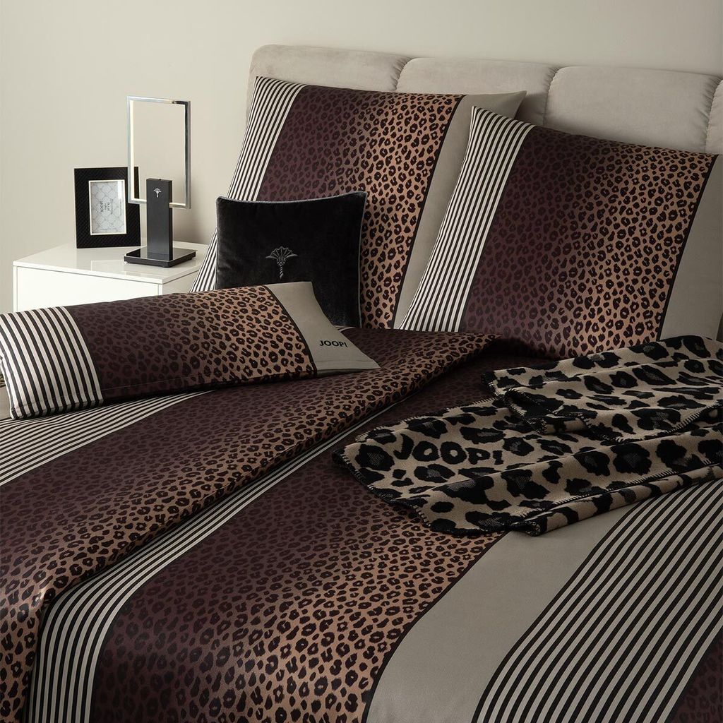 JOOP! Mako-Satin-Bettwäsche-Garnitur Leo Farbe taupe Größe 200x200+2x70x90