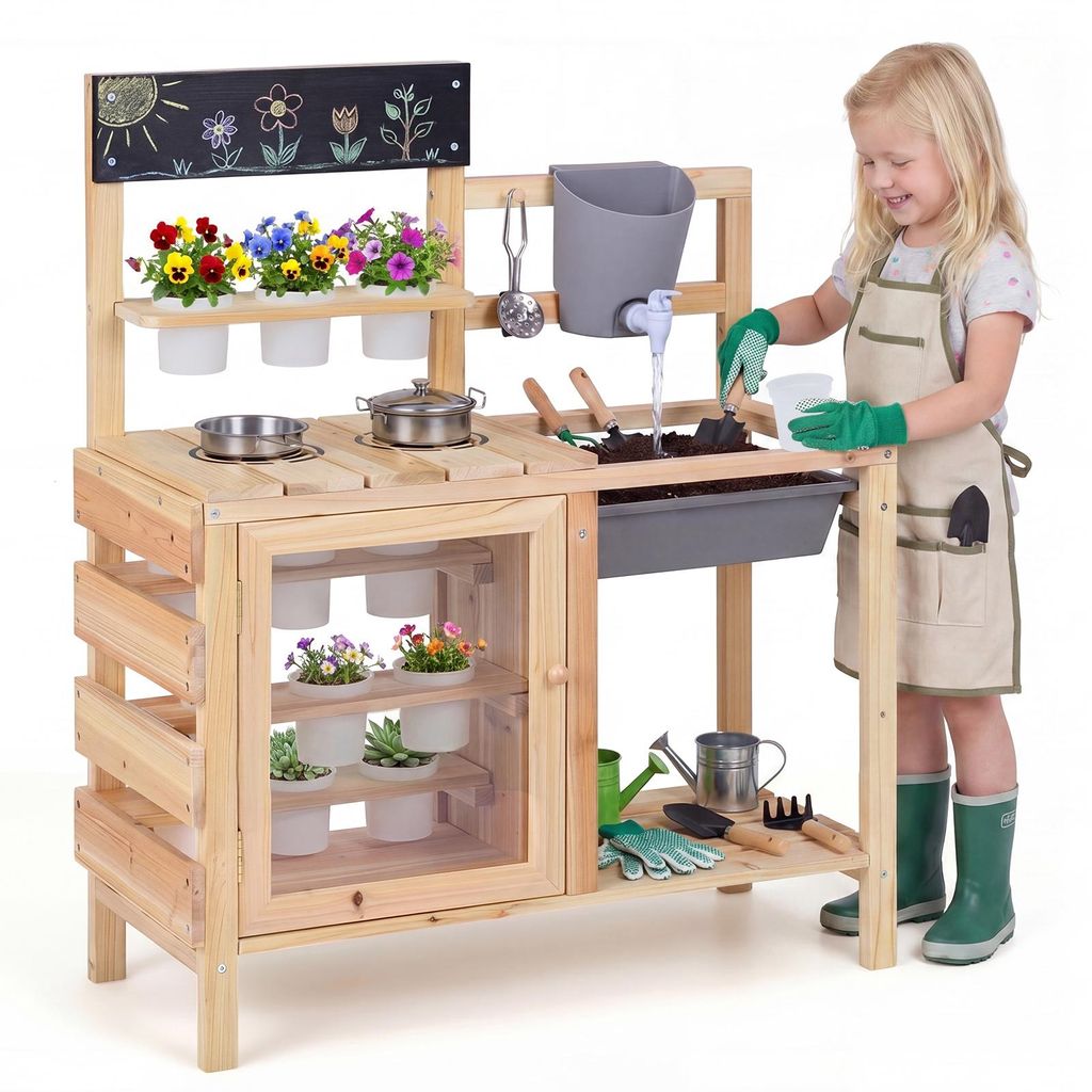 COSTWAY Küchenspielzeug Kinder, Outdoor Spielküche mit Produktbild 