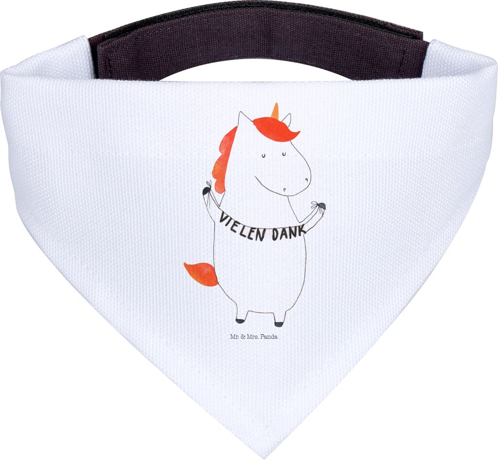 Mr. & Mrs. Panda Dreieckstuch Einhorn Dankeschön - Weiß - Geschenk, Halstuch für Hund, Vielen Dank, Hunde Hals Tuch, Danke, Bandana, Danksagung,...