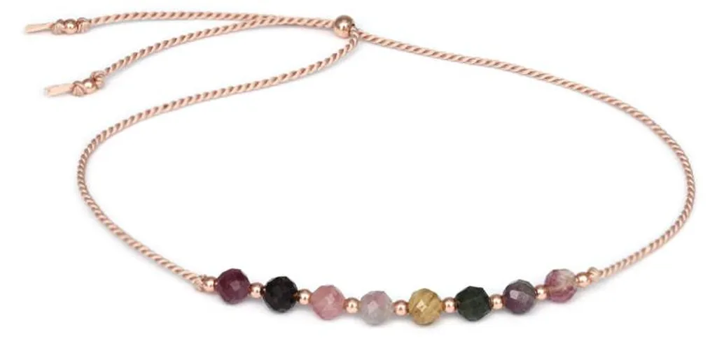 Bracelet Tourmaline Pastèque Ajustable : Confort Garanti et Taille Flexible
