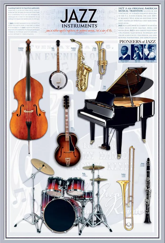 Affiche Jazz sous Cadre Argenté Shinsuke Anti-Casse Vitre en Acrylique