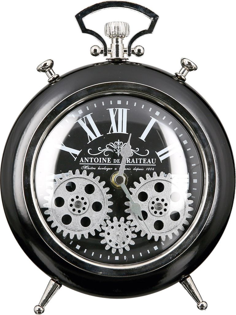 Casablanca by Gilde Tischuhr Uhr Transmission schwarz, silber H. 25 cm,50334
