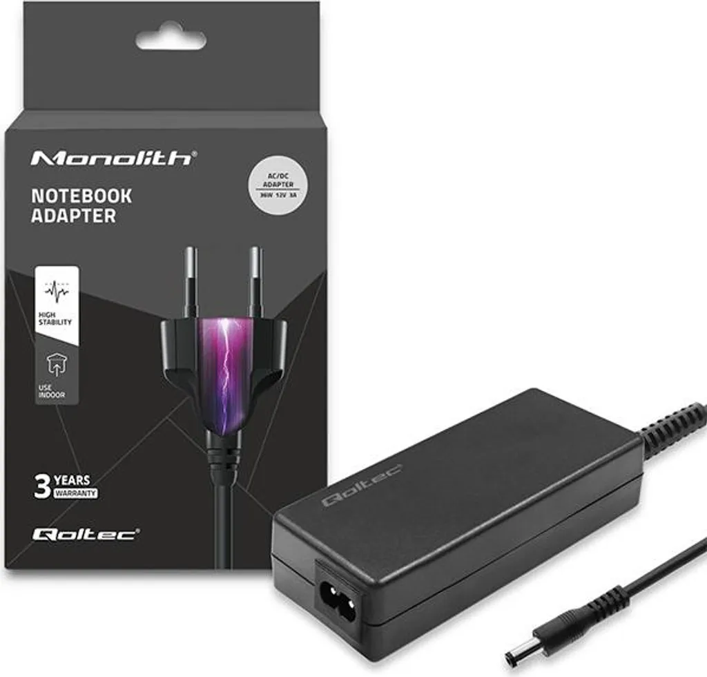 Sostituzione Alimentatore 12V 3A Qoltec | 36W per Monitor e Apparati Rete