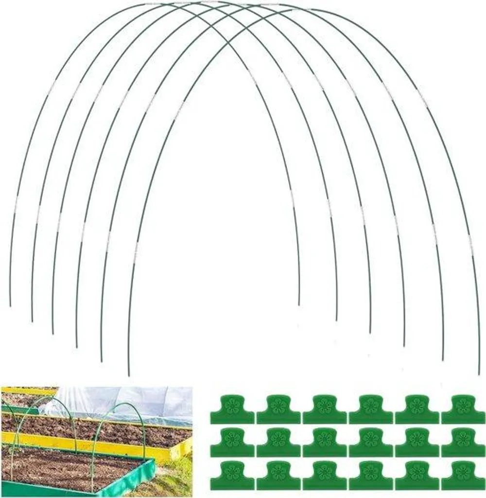 Structure pour tunnel de protection potager et filet anti-oiseaux, 36 pcs