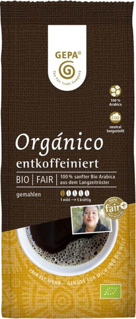 Café Orgánico - Arabica Kaffee entkoffeiniert gemahlen 250g