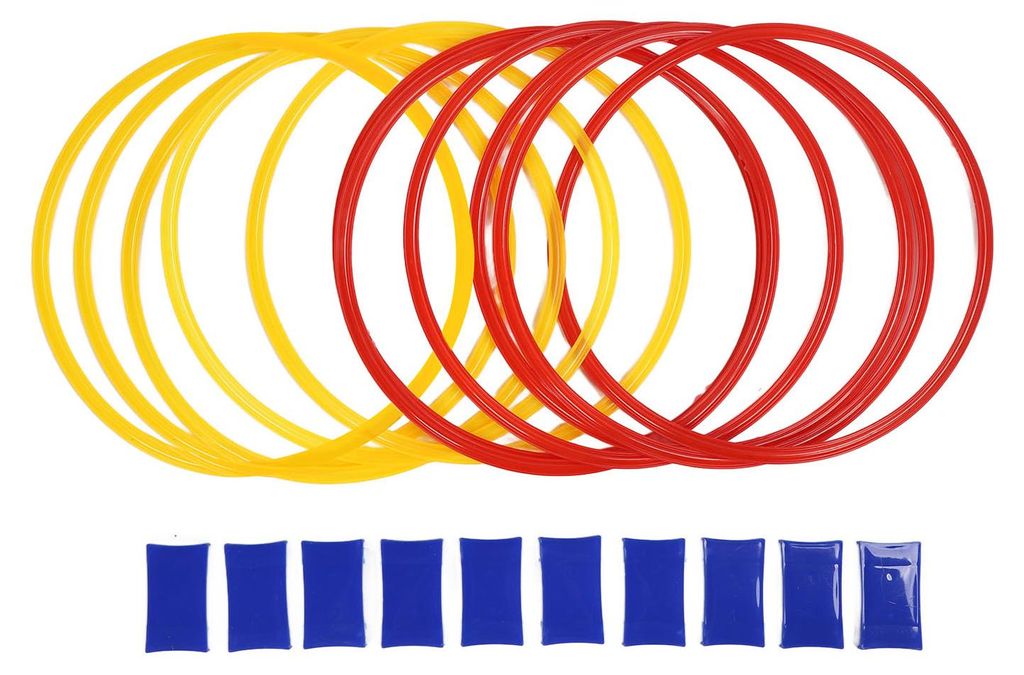 10 Stück Kinder-Hüpfreifen, Hüpfspiele, Hüpfkästchen-Spielringe für sensorisches Training, Fitness, Durchmesser 37 cm / 14,6 Zoll