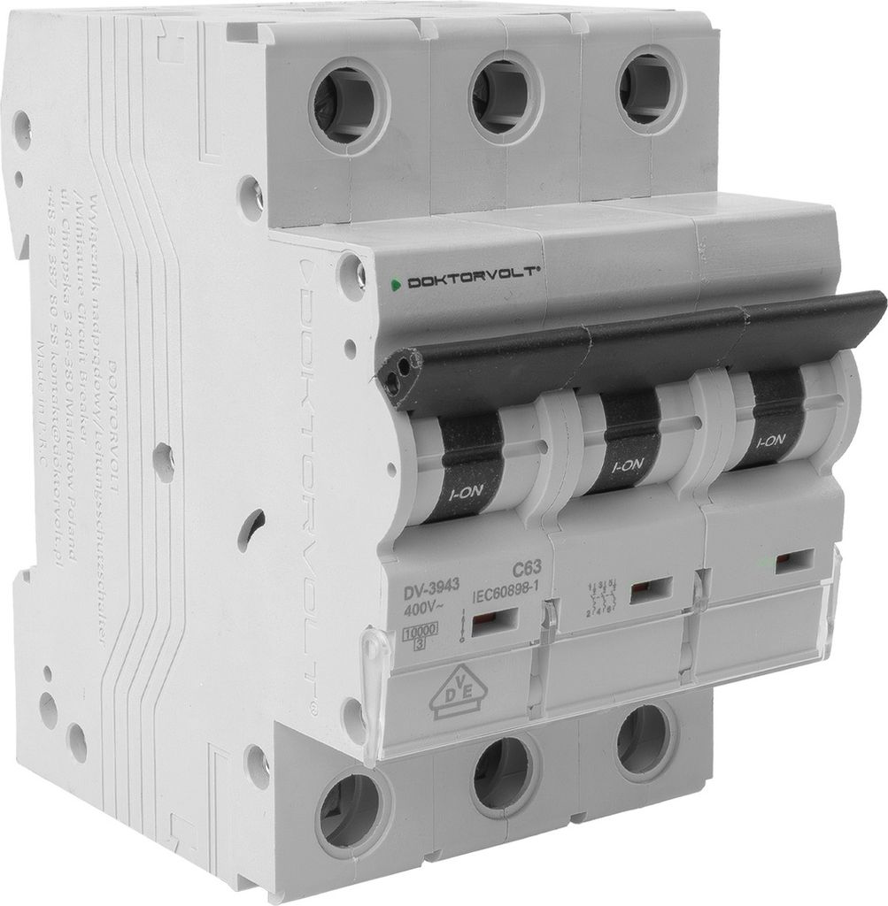 Leitungsschutzschalter MCB 10kA 3P 63A Typ C Doktorvolt VDE LS-Schalter DV-3943