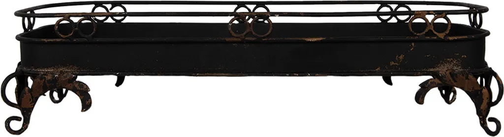 Centro Tavola Metallo Nero Clayre & Eef 55x20x14cm - Idee Regalo Casa