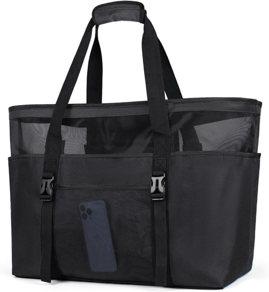 Strandtasche XXL Damen Badetasche Wasserdicht Mesh Beach Produktbild 
