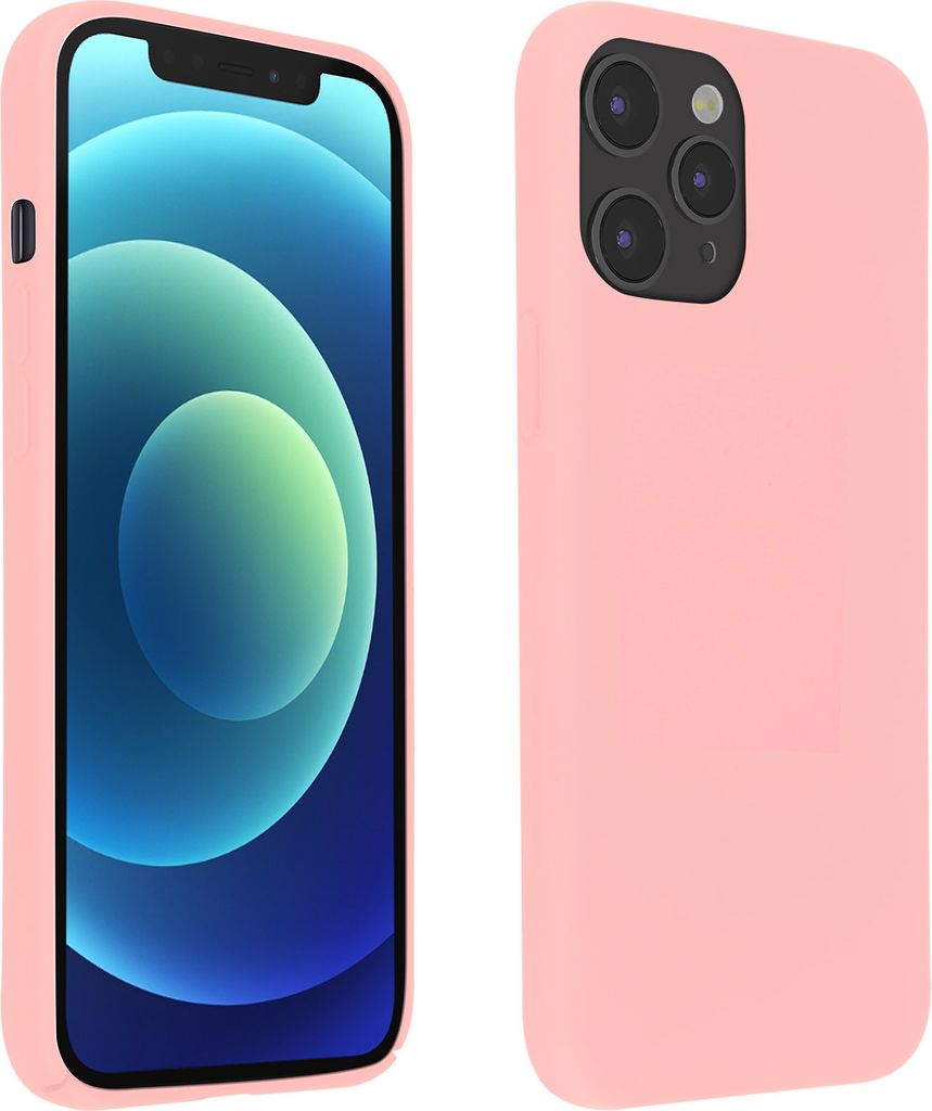 Halbsteife Silikon Handyhülle Apple iPhone 12 / 12 Pro, Soft Touch - Rosa