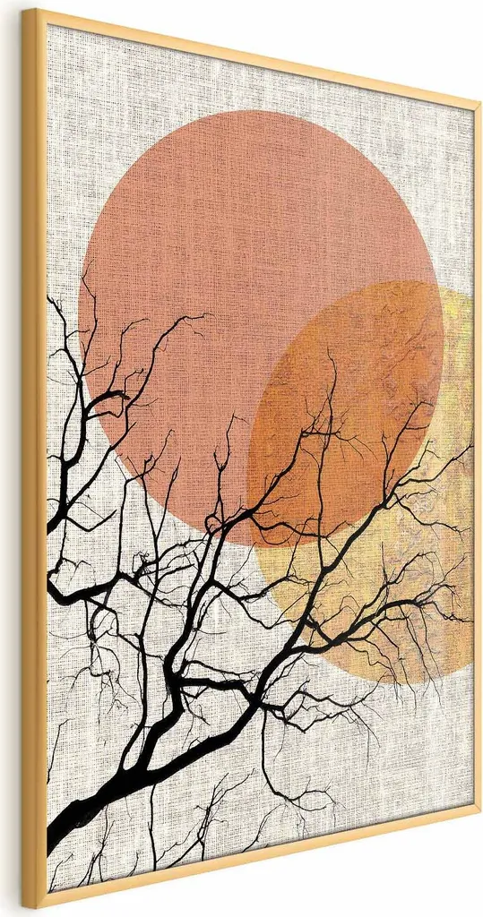 Poster a doppia luna 60x90 cm con cornice dorata senza margini