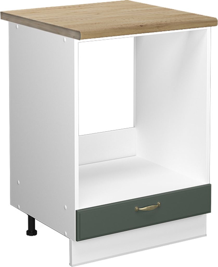 Herdumbauschrank Vicco Fame-Line Grün-Gold Landhaus 60 cm , AP Eiche, Model 45677