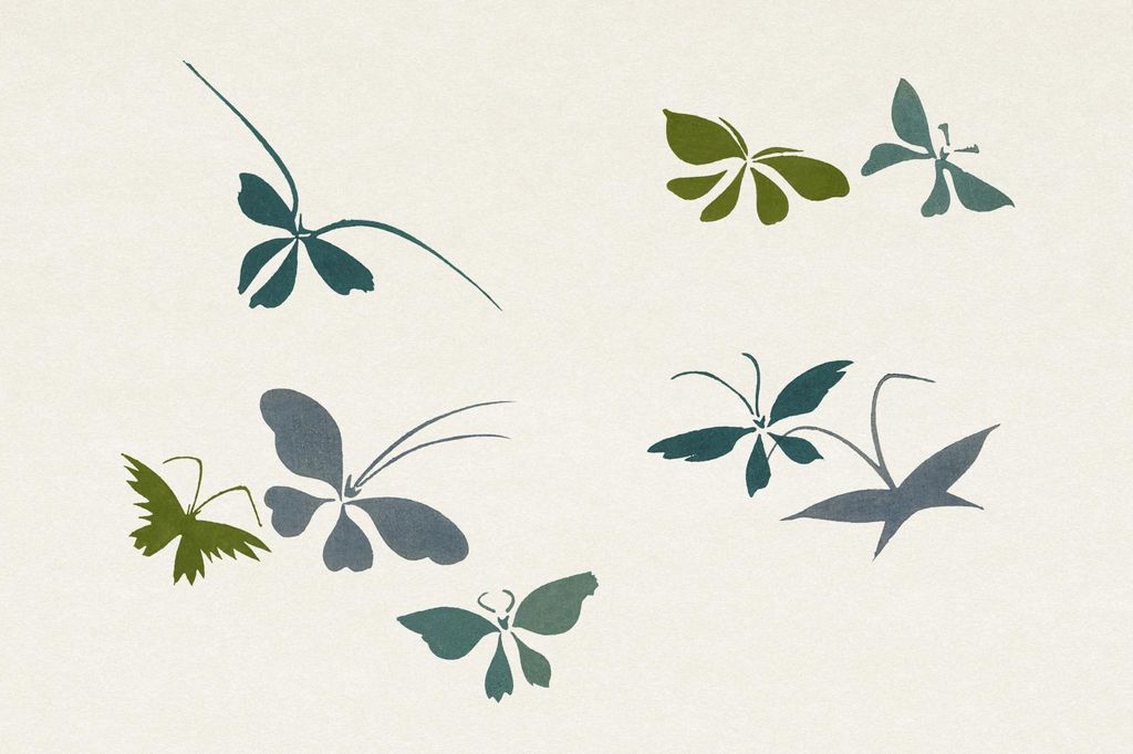 Plakat 30x20cm Schmetterling 23, Sekka Japanischer Vintage für das Wohnzimmer