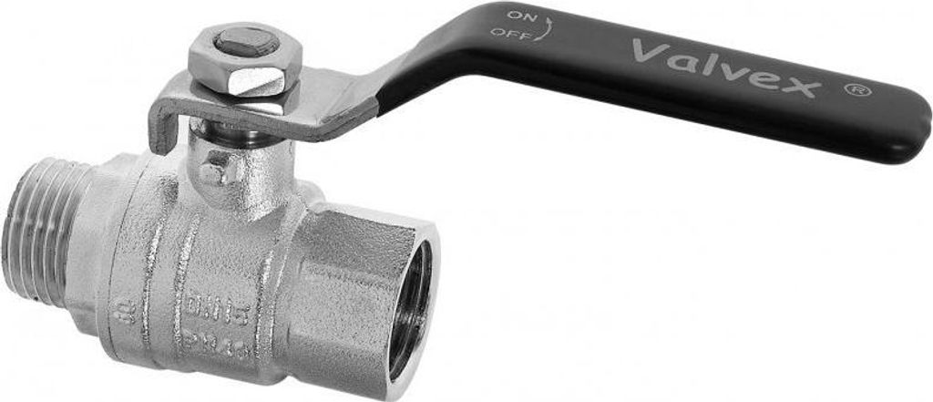 Vernickelter Kugelhahn mit Stahlhebeldrossel (DSt) (NW-Version) TRYTON 3/4 Zoll