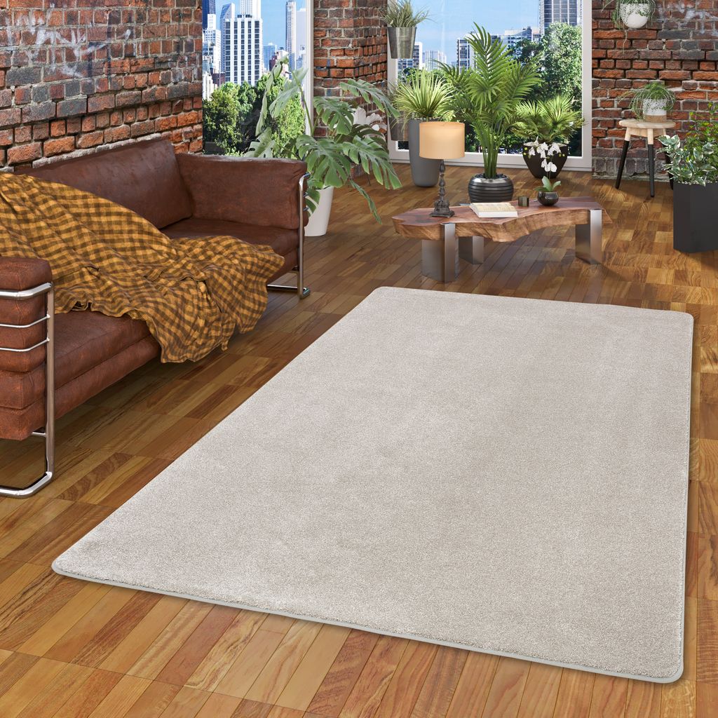 Hochflor Luxus Velours Teppich Touch Silber, Größe:240x240 cm