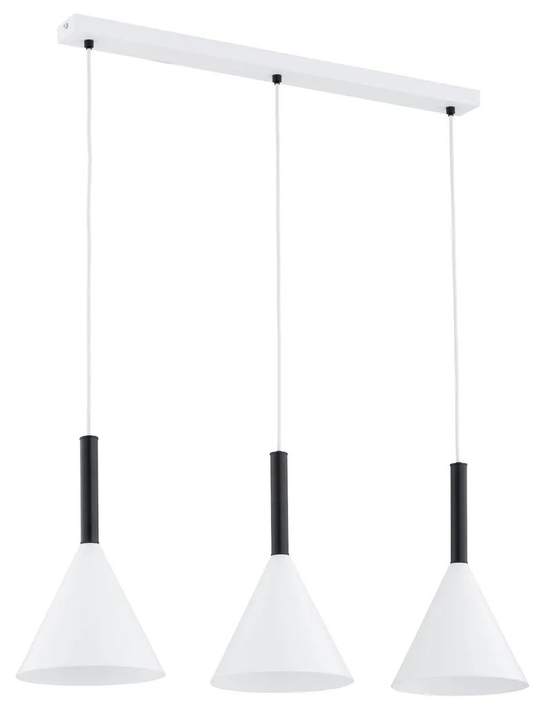 Suspension Design 90cm en Métal 3 Bras PERO Noir et Blanc pour Salon