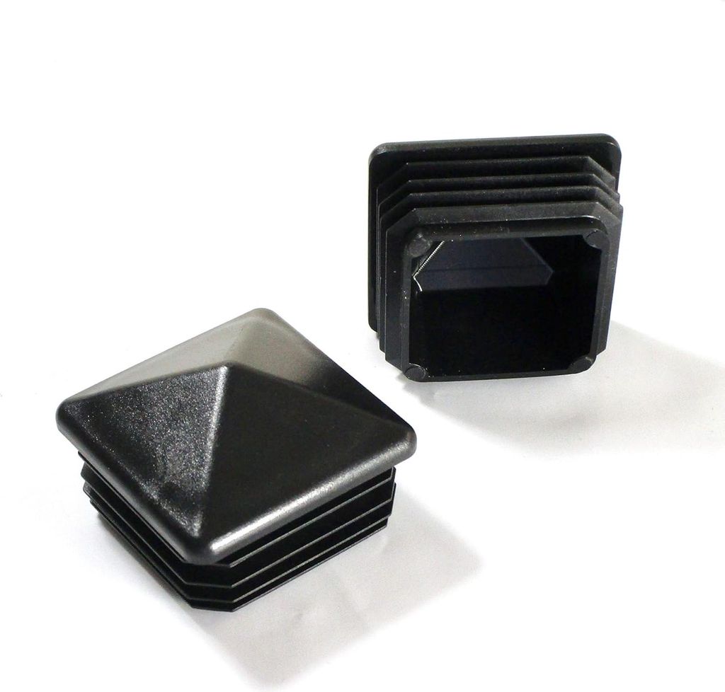 Ajile, 10 Stück, Lamellenstopfen Kunststoff Quadratisch Pyramidenform 50 x 50 mm für Zaunpfosten und Pfähle, Schwarz, ECP150x10