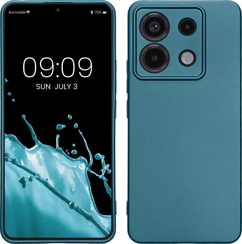 kwmobile Case kompatibel mit Xiaomi Redmi Note 13 Pro 5G / Poco X6 5G Hülle - Schutzhülle aus Silikon metallisch schimmernd - Handyhülle Metallic