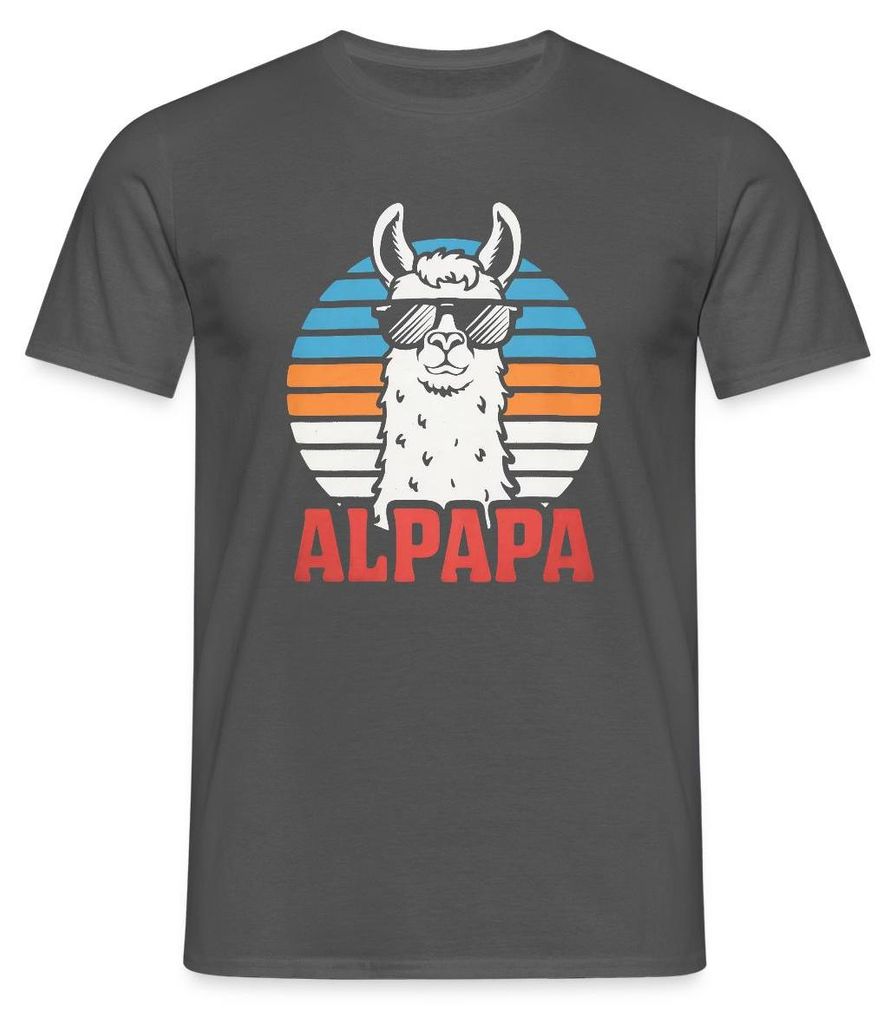 Spreadshirt Alpapa Cooles Alpaka Dad Männer T-Shirt, 3XL, Anthrazit